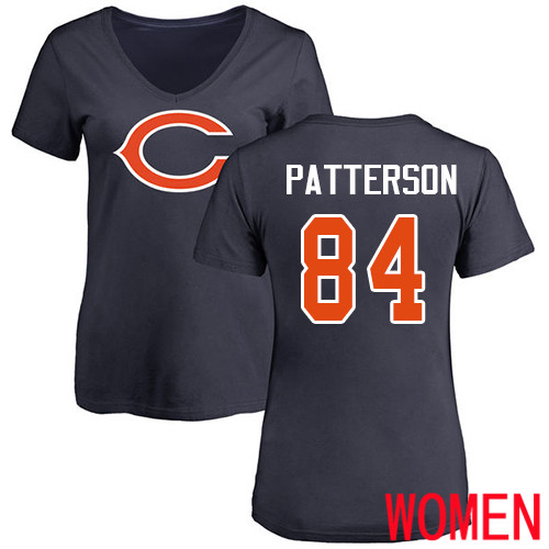 Chicago Bears Navy Blue Women Cordarrelle Patterson Name and Number Logo NFL Football #84 T Shirt